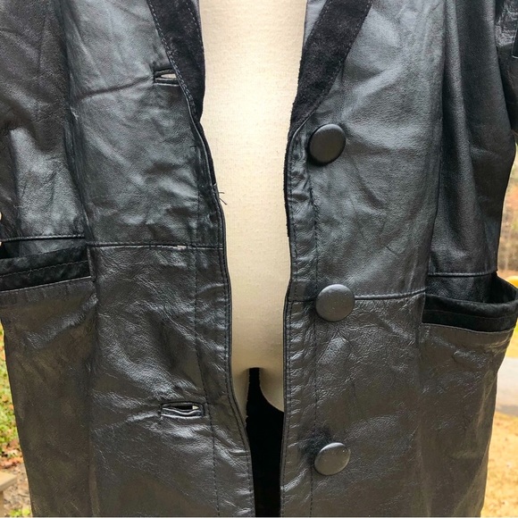 Vintage leather trench coat - Picture 6 of 14